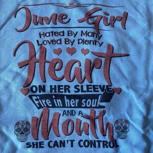 June Birthday Girl Hoodie Blue XL
